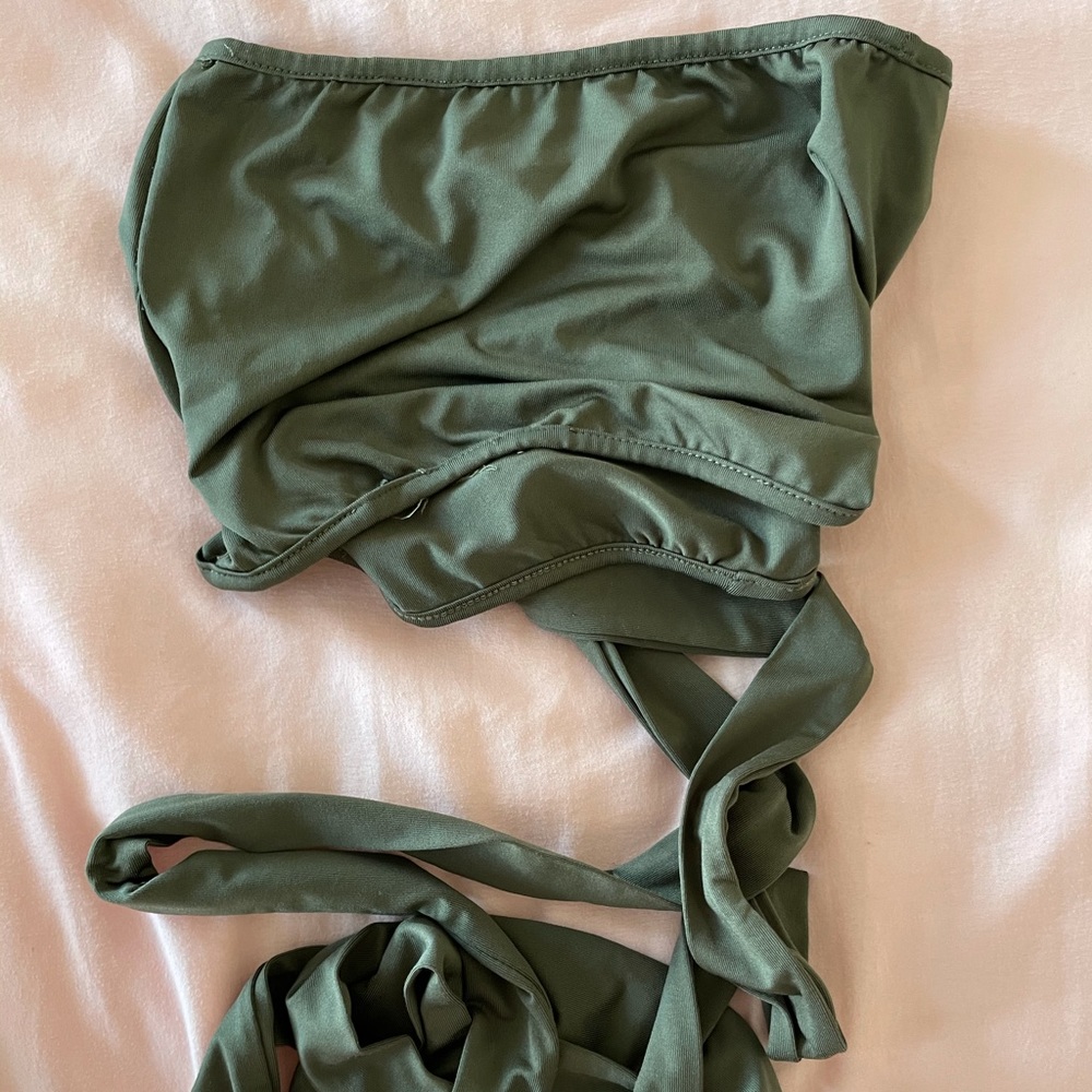 green wrap around top